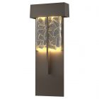 Hubbardton Forge Shard XL Outdoor Sconce in Coastal Dark Smoke, Clear Glass with Shards (YP)