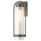 Hubbardton Forge Alcove Medium Outdoor Sconce in Coastal Natural Iron, Frosted Glass (FD)