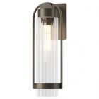 Hubbardton Forge Alcove Medium Outdoor Sconce in Coastal Dark Smoke, Clear Glass (ZM)