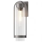 Hubbardton Forge Alcove Medium Outdoor Sconce in Coastal Burnished Steel, Clear Glass (ZM)