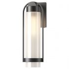 Hubbardton Forge Alcove Medium Outdoor Sconce in Coastal Black, Frosted Glass (FD)