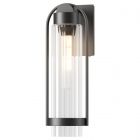 Hubbardton Forge Alcove Medium Outdoor Sconce in Coastal Black, Clear Glass (ZM)