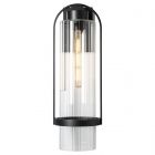 Hubbardton Forge Alcove Large Outdoor Sconce in Coastal Black, Clear Glass (ZM)