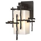 Hubbardton Forge Tura Small Outdoor Sconce in Coastal Oil Rubbed Bronze, Opal Glass (GG)