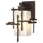 Hubbardton Forge Tura Small Outdoor Sconce in Coastal Bronze, Opal Glass (GG)