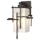 Hubbardton Forge Tura Medium Outdoor Sconce in Coastal Oil Rubbed Bronze, Opal Glass (GG)