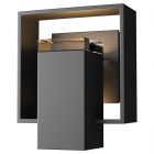 Hubbardton Forge Shadow Box Small Outdoor Sconce in Coastal Black 302601-1000