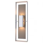 Hubbardton Forge Shadow Box Tall Outdoor Sconce in Coastal Burnished Steel 302607-1047