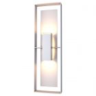 Hubbardton Forge Shadow Box Tall Outdoor Sconce in Coastal Burnished Steel 302607-1048