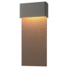 Hubbardton Forge Stratum Large Dark Sky Friendly LED Outdoor Sconce in Coastal Natural Iron 302632-1009