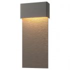 Hubbardton Forge Stratum Large Dark Sky Friendly LED Outdoor Sconce in Coastal Natural Iron 302632-1010