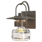 Hubbardton Forge Mason Outdoor Sconce in Coastal Dark Smoke, Clear Glass (ZM)