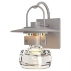 Hubbardton Forge Mason Outdoor Sconce in Coastal Burnished Steel, Clear Glass (ZM)