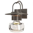 Hubbardton Forge Mason Large Outdoor Sconce in Coastal Dark Smoke, Clear Glass (ZM)