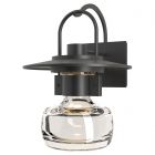 Hubbardton Forge Mason Large Outdoor Sconce in Coastal Black, Clear Glass (ZM)