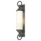 Hubbardton Forge Cavo Large Outdoor Wall Sconce in Coastal Natural Iron, Opal Glass (GG)