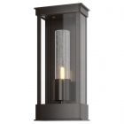 Hubbardton Forge Portico Small Outdoor Sconce in Coastal Oil Rubbed Bronze, Seeded Clear Glass (II)