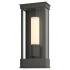 Hubbardton Forge Portico Small Outdoor Sconce in Coastal Natural Iron, Opal Glass (GG)
