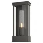 Hubbardton Forge Portico Small Outdoor Sconce in Coastal Natural Iron, Seeded Clear Glass (II)