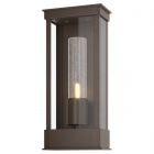 Hubbardton Forge Portico Small Outdoor Sconce in Coastal Bronze, Seeded Clear Glass (II)