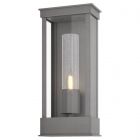 Hubbardton Forge Portico Small Outdoor Sconce in Coastal Burnished Steel, Seeded Clear Glass (II)
