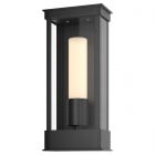 Hubbardton Forge Portico Small Outdoor Sconce in Coastal Black, Opal Glass (GG)