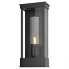 Hubbardton Forge Portico Small Outdoor Sconce in Coastal Black, Seeded Clear Glass (II)
