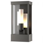 Hubbardton Forge Portico Outdoor Sconce in Coastal Natural Iron, Opal Glass (GG)