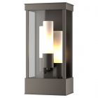 Hubbardton Forge Portico Outdoor Sconce in Coastal Dark Smoke, Opal Glass (GG)