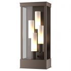 Hubbardton Forge Portico Large Outdoor Sconce in Coastal Bronze, Opal Glass (GG)