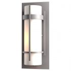 Hubbardton Forge Banded Small Outdoor Sconce in Coastal Burnished Steel