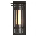 Hubbardton Forge Torch with Top Plate Large Outdoor Sconce in Coastal Oil Rubbed Bronze