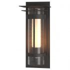 Hubbardton Forge Torch with Top Plate Large Outdoor Sconce in Coastal Natural Iron