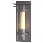 Hubbardton Forge Torch with Top Plate Large Outdoor Sconce in Coastal Burnished Steel