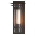 Hubbardton Forge Torch XL Outdoor Sconce with Top Plate in Coastal Dark Smoke