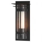 Hubbardton Forge Torch XL Outdoor Sconce with Top Plate in Coastal Black