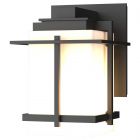 Hubbardton Forge Tourou Small Outdoor Sconce in Coastal Black, Opal Glass (GG)