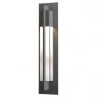 Hubbardton Forge Axis Large Outdoor Sconce in Coastal Natural Iron, Clear Glass (ZM)