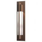 Hubbardton Forge Axis Large Outdoor Sconce in Coastal Bronze, Clear Glass (ZM)