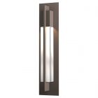 Hubbardton Forge Axis Large Outdoor Sconce in Coastal Dark Smoke, Clear Glass (ZM)