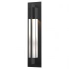 Hubbardton Forge Axis Large Outdoor Sconce in Coastal Black, Clear Glass (ZM)