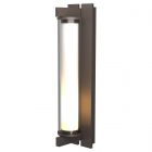 Hubbardton Forge Fuse Large Outdoor Sconce in Coastal Dark Smoke, Clear Glass (ZM)