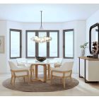 A.R.T. Furniture Portico Round Dining Set with Upholstered Arm Chair in Sienna, White Plaster