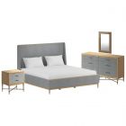 A.R.T. Furniture Loft Upholstered Panel Bedroom Set in Natural Maple