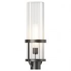 Hubbardton Forge Alcove Outdoor Post Light in Coastal Black, Clear Glass (ZM)