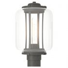 Hubbardton Forge Fairwinds Outdoor Post Light in Coastal Natural Iron, Clear Glass (ZM)