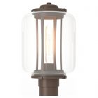 Hubbardton Forge Fairwinds Outdoor Post Light in Coastal Bronze, Clear Glass (ZM)
