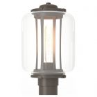 Hubbardton Forge Fairwinds Outdoor Post Light in Coastal Dark Smoke, Clear Glass (ZM)