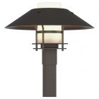 Hubbardton Forge Henry Outdoor Post Light in Coastal Dark Smoke, Opal Glass (GG)