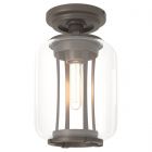 Hubbardton Forge Fairwinds Outdoor Semi-Flush in Coastal Dark Smoke, Clear Glass (ZM)